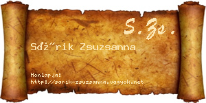Sárik Zsuzsanna névjegykártya